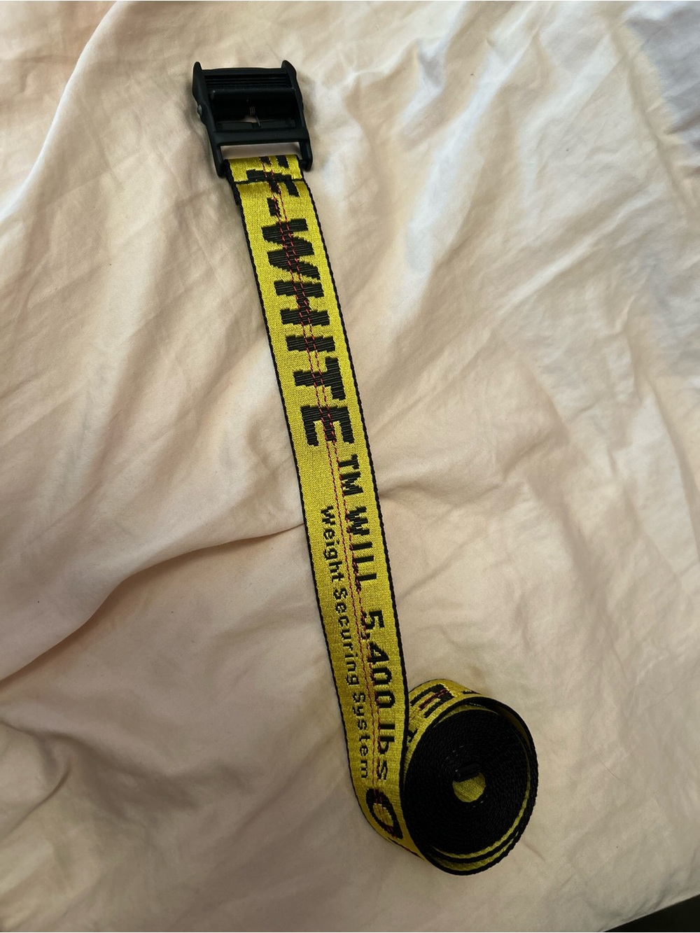 Off-White Yellow and Black Industrial Logo Webbing Belt